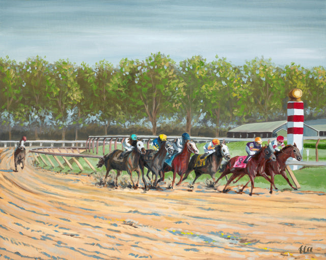 Stay In The Race -Print - Saratoga Race Track